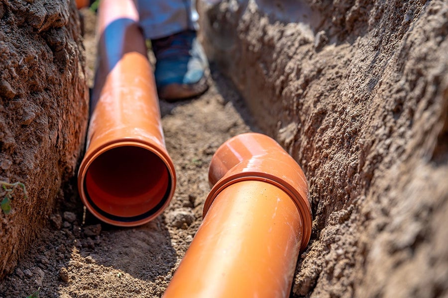 A pipe in a trench